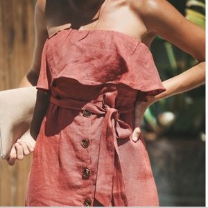 Vici Simply Irresistible Button Down strapless dress